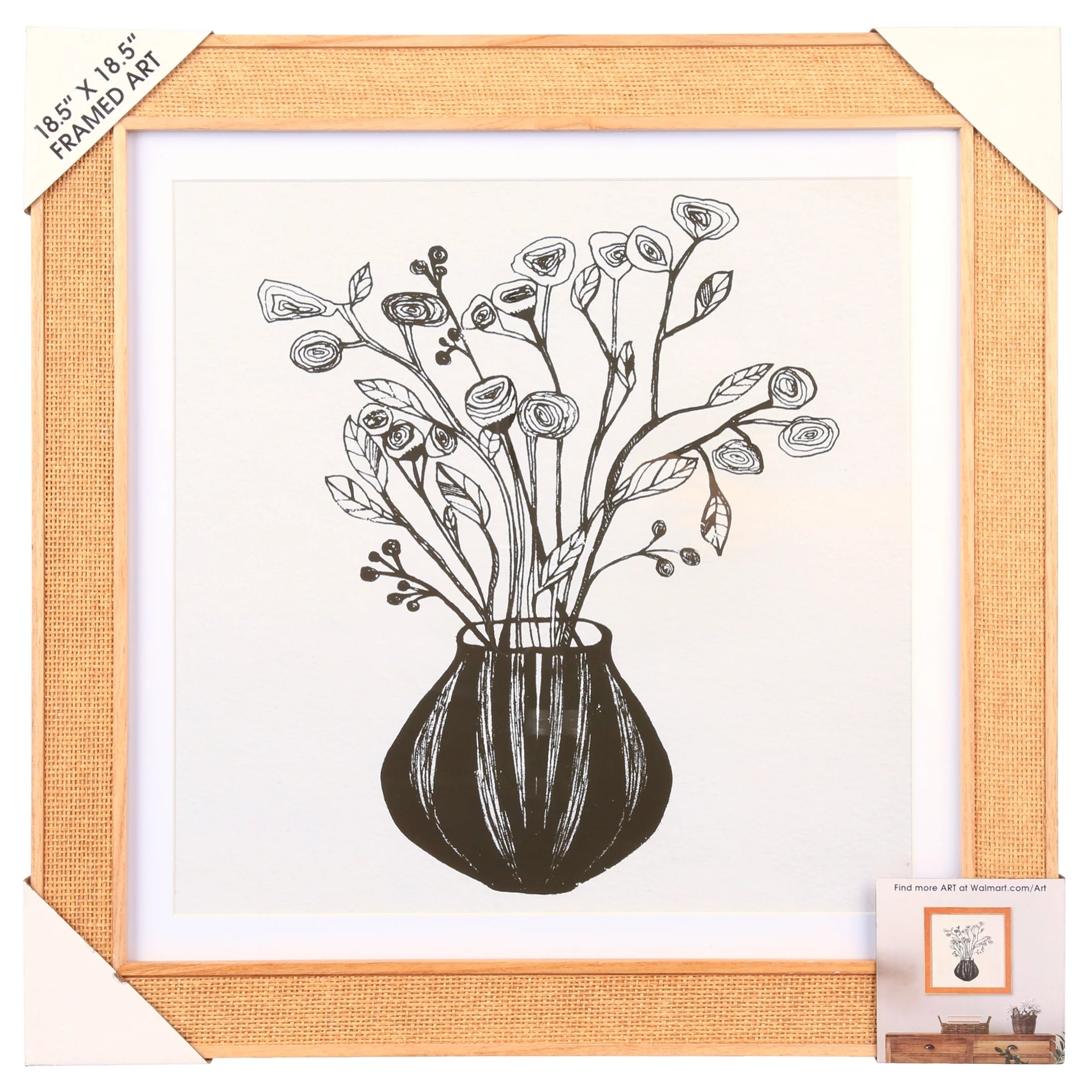 Crystal Art Gallery Rattan Floral Wall Art Natural Boho Home Decor