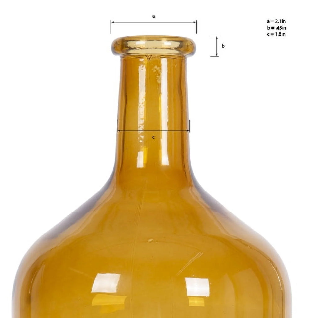 (2 Pack)  12" High Amber Translucent Glass Indoor Tabletop Vase by