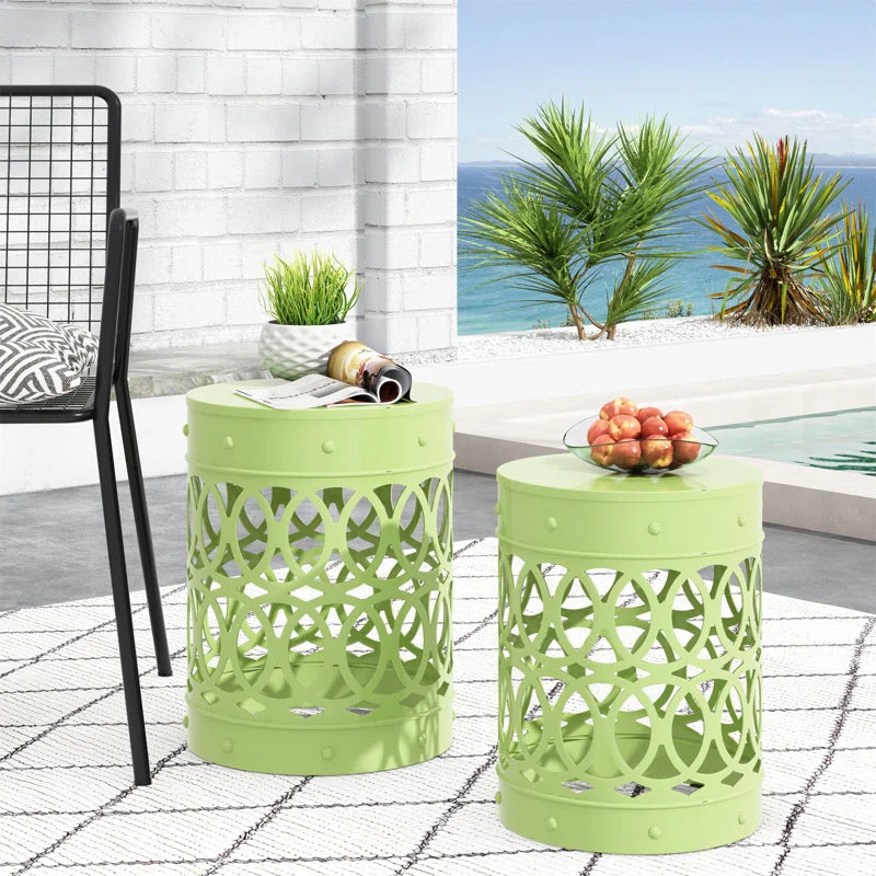 Moraima Outdoor Metal Side Tables