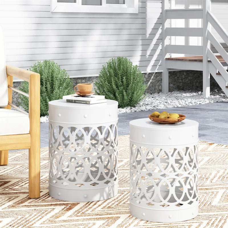 Moraima Outdoor Metal Side Tables