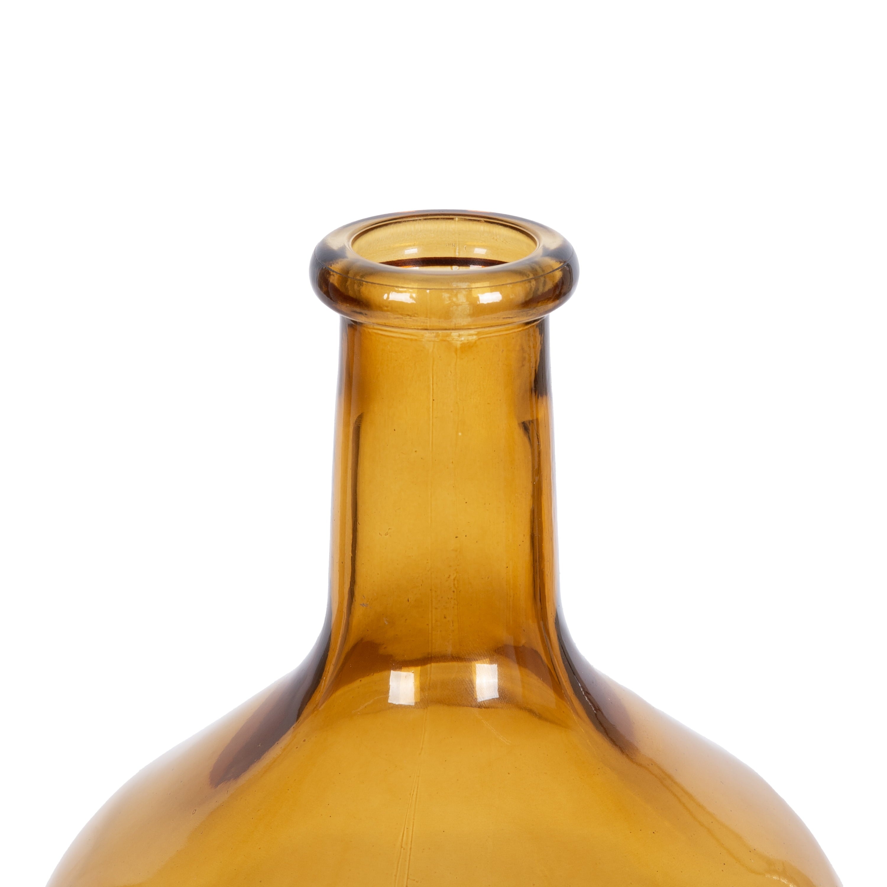 (2 Pack)  12" High Amber Translucent Glass Indoor Tabletop Vase by