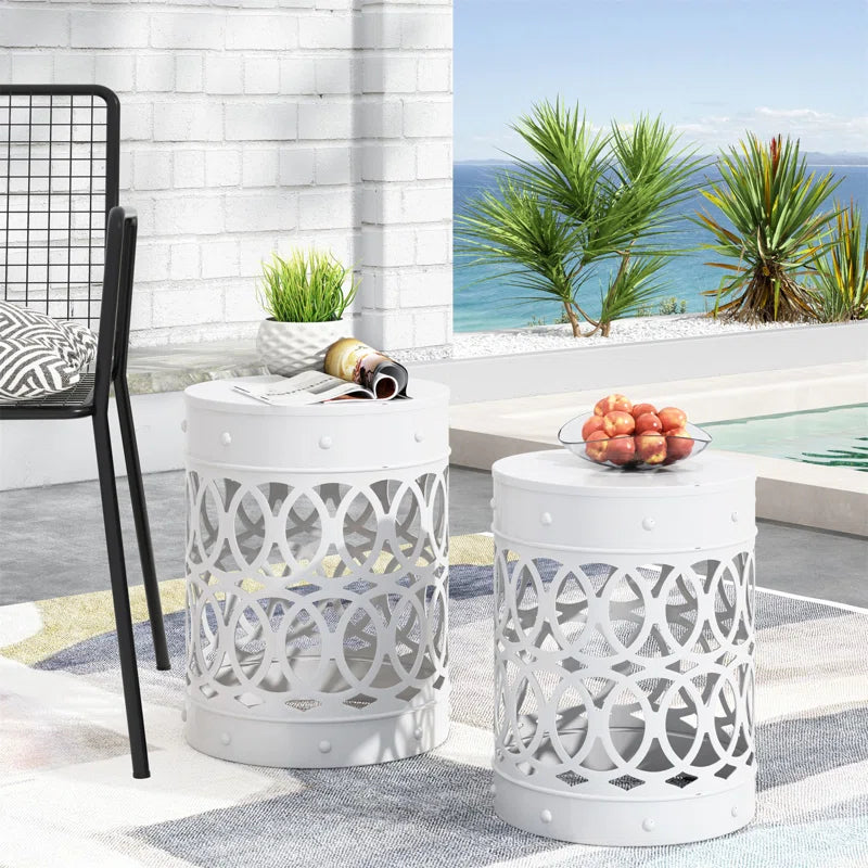 Moraima Outdoor Metal Side Tables