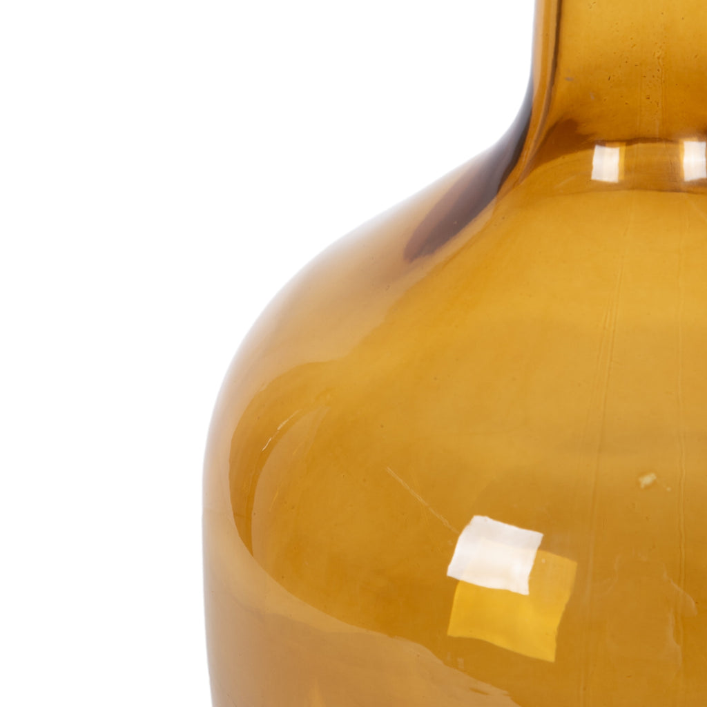 (2 Pack)  12" High Amber Translucent Glass Indoor Tabletop Vase by