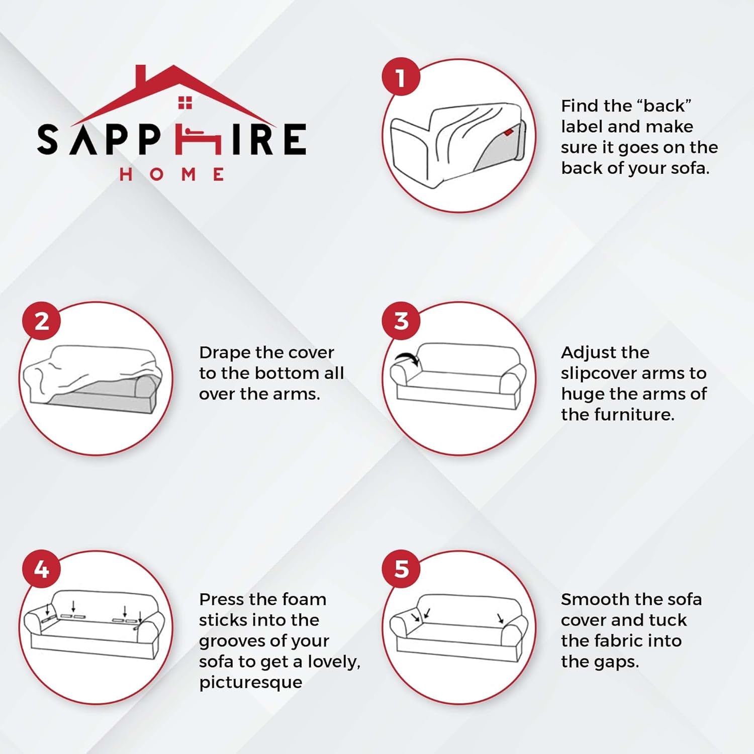 3-Piece Couch Cover Set, Sofa, Loveseat, and Arm Chair Slipcovers, Form Fit Stretch, Wrinkle Free, Furniture Protector, Sofa Covers for Living Room, Polyester Spandex (Blue)