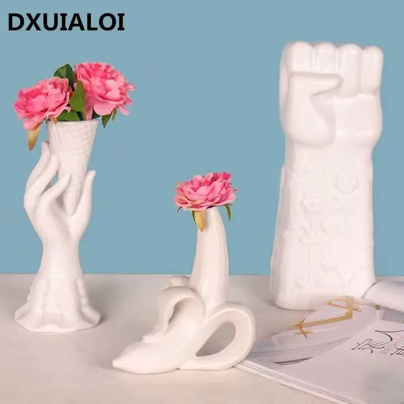 Ceramic Vase Home Decor Flower Pots Planter Banana Home Furnishing Kitchen Restaurant Decoration Vase Creative Home Decor Vase