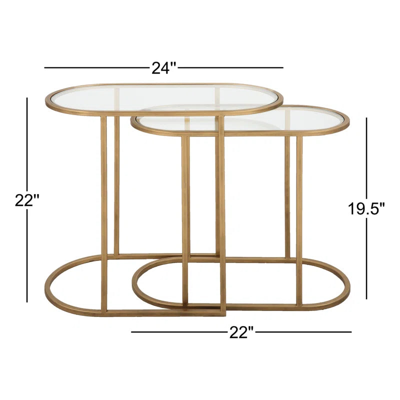 Lutterworth Glass Top Nesting Tables