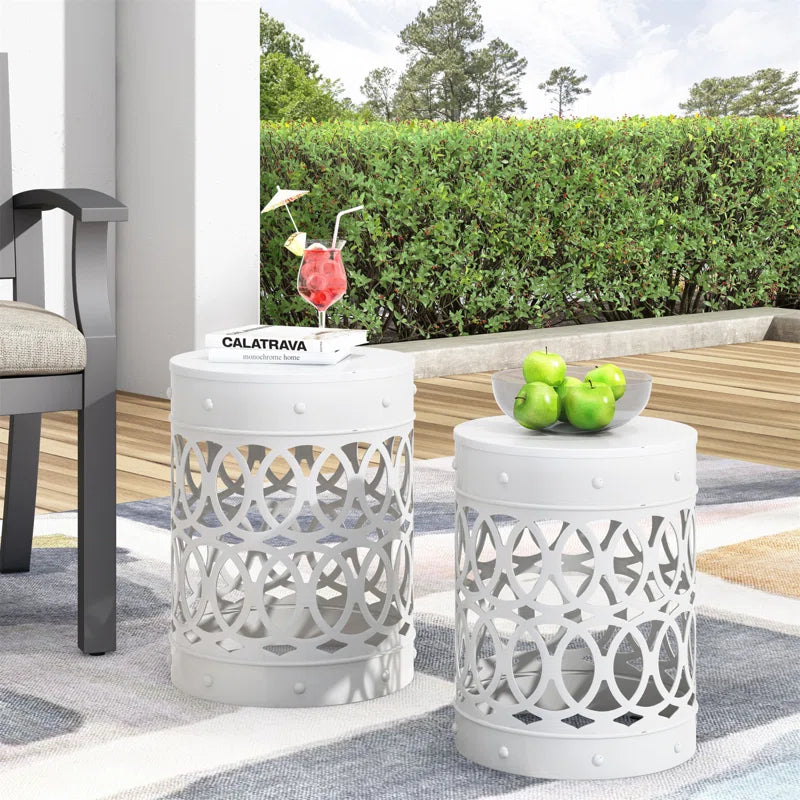Moraima Outdoor Metal Side Tables