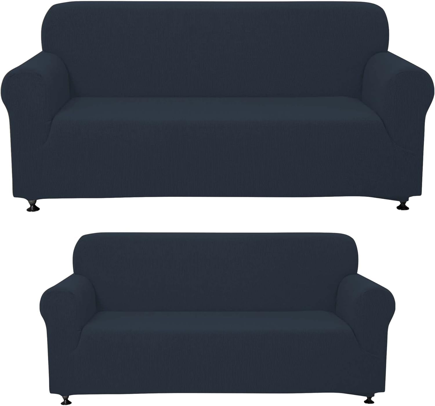 3-Piece Couch Cover Set, Sofa, Loveseat, and Arm Chair Slipcovers, Form Fit Stretch, Wrinkle Free, Furniture Protector, Sofa Covers for Living Room, Polyester Spandex (Blue)