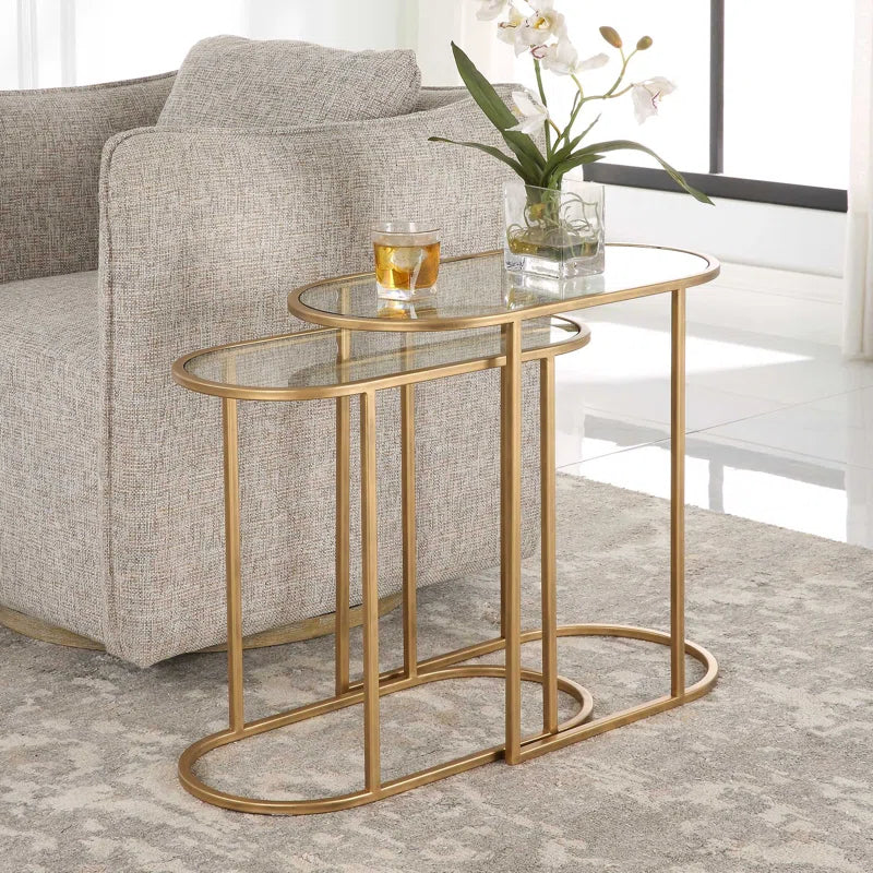 Lutterworth Glass Top Nesting Tables