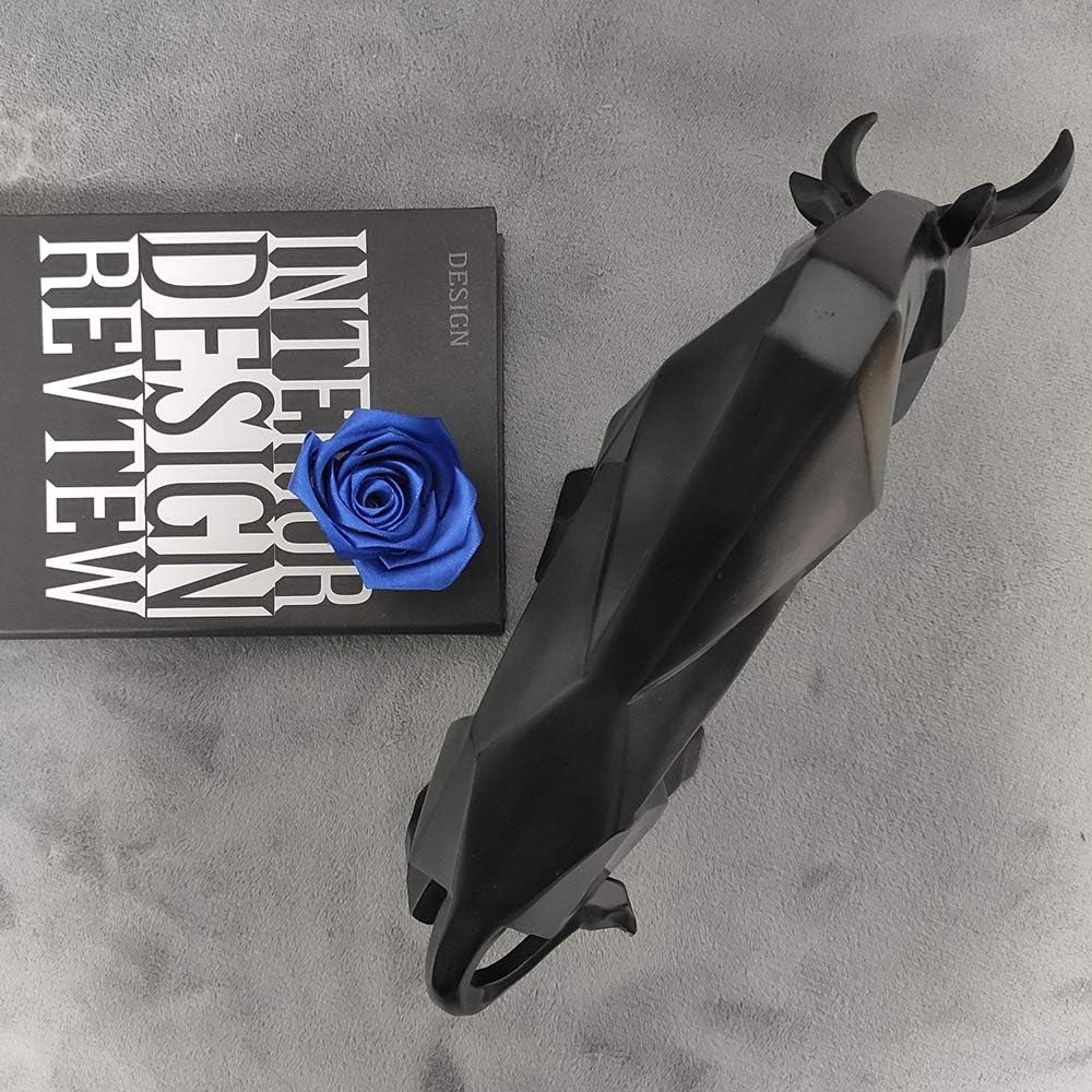 Polyresin Bull Figurine Home Decor, Abstract Sculptures, Originality Home Decoration Furnishing Animal Ornament, Geometric Surface Statues Home Decor Ornament